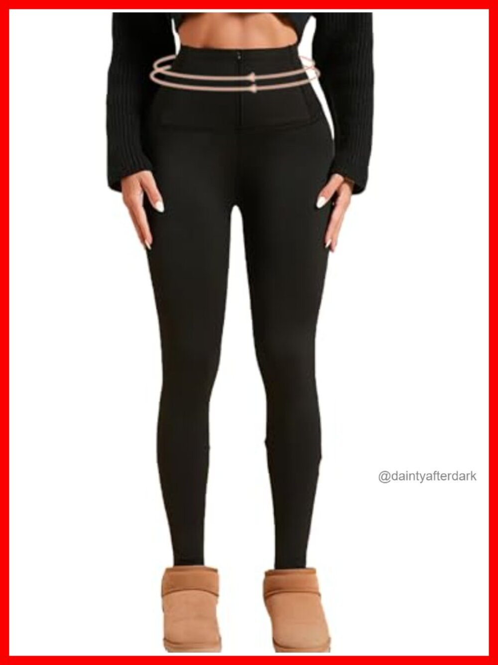 High Waist Tummy Control Butt Lifting Leggings, Double-Layer Yoga Pants with - Picture 3 of 4
